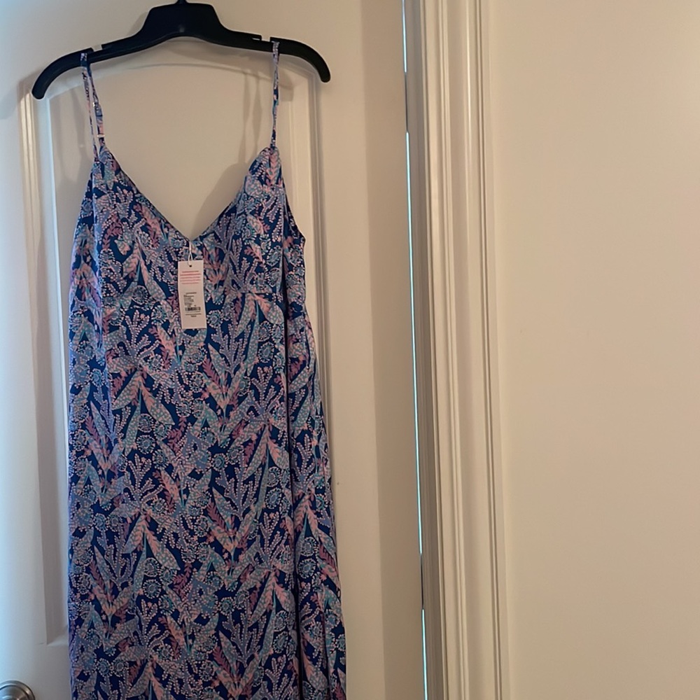 NEW Lilly Pulitzer Keana Satin Midi Slip Dress - Picture 6 of 8